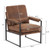 Single Iron Frame Chair Orange Bronzing Cloth Indoor Leisure Chair