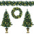 4 Pieces Christmas Decoration Set with Garland Wreath and Entrance Trees