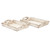 Distressed Wooden Finish Serving Trays With Handles, White, Set Of 2