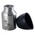 Plastic Fin Cap Pet Travel Water Bottle in Stainless Steel, Small, Silver and Black