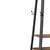 Metal Framed Ladder Style Coat Rack with Three Wooden Shelves, Brown and Black