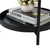 2-Tier Tray End Table, Metal Side Table Nightstand, Folding Round Accent Coffee Table for Living Room, Black XH