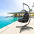 Swing Egg Chair with Stand Indoor Outdoor Wicker Rattan Patio Basket Hanging Chair with C Type bracket , with cushion and pillow Banned from selling on Amazon.(Black New arrivals within 10 days)