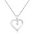 Sterling Silver Diamond Embellished Open Heart Pendant (.03 cttw)