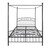 Metal Canopy Bed Frame with Ornate European Style Headboard &amp; Footboard Sturdy Steel Holds 600lbs Perfectly Fits Your Mattress Easy DIY Assembly All Parts Included, Queen Black