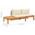 Patio Bench with Table Cream White Cushions Solid Acacia Wood