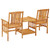 Garden Chairs with Tea Table 62.5"x24"x36.2" Solid Acacia Wood