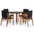 5 Piece Outdoor Dining Set Poly Rattan Black and Brown