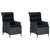 3 Piece Garden Dining Set Dark Gray