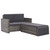 2 Piece Garden Lounge Set with Cushions Poly Rattan Gray