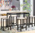 Dining Table with 4 Chairs,5 Piece Dining Set with Counter and Pub Height