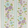 1960s Vintage Wallpaper Aqua and Purple Flowers with Check