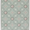 1940s Vintage Wallpaper Pink Rose Geometric on Green