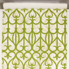 1970s Vintage Wallpaper Green Flock Grillwork