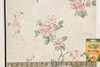 1940s Vintage Wallpaper Pink Flowers on White