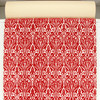 1970s Vintage Wallpaper Red Flock on White