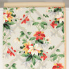 1930s Vintage Wallpaper Red and White Flowers Lattice on Gray