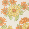 1970s Vintage Wallpaper Yellow and Orange Flowers