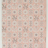 1940s Vintage Wallpaper Blue White Geometric on Pink