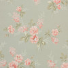 1940s Vintage Wallpaper Peach Flowers on Green