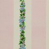 1950s Vintage Wallpaper Blue Purple Flowers Pink Stripe Made in France