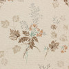 1950s Vintage Wallpaper Coral Flowers Brown Leaves