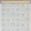 1950s Vintage Wallpaper Blue Flowers and Grapes