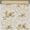 1950s Vintage Wallpaper Brown Roses with Scrolls
