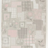 1950s Vintage Wallpaper Pink and White Floral Patchwork