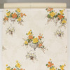 1960s Vintage Wallpaper Orange Yellow Hanging Baskets