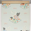 1940s Vintage Wallpaper Flowerpots on Green