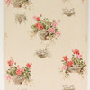 1970s Vintage Wallpaper Red Flower Baskets