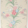 1940s Vintage Wallpaper White Swan Pink Lilies