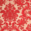 1970s Vintage Wallpaper Retro Red Flock on Red