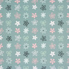1950s Vintage Wallpaper Pink White Floral Geometric on Green