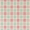 1950s Vintage Wallpaper Red Green Plaid on White
