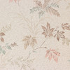 1960s Vintage Wallpaper Pink Blue Leaves on White