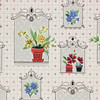1940s Vintage Wallpaper Yellow Red Blue Flowers