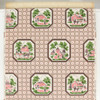 1950s Vintage Wallpaper Colonial Scenic on Geometric