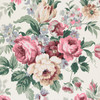 1950s Vintage Wallpaper Cabbage Roses on White