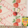 1930s Vintage Wallpaper Red Apples Pleated Edging