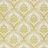1960s Vintage Wallpaper Green on White Damask with Gold