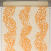 1970s Vintage Wallpaper Orange Swirl Flock