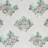 1950s Vintage Wallpaper Scenic Cottage Homes on Gray