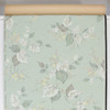 1940s Vintage Wallpaper White Leaves Yellow Flowers on Green