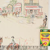 1960s Vintage Wallpaper Western Town Cowboys