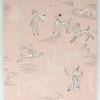 1960s Vintage Wallpaper White Poodles on Pink