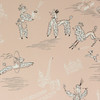 1960s Vintage Wallpaper White Poodles on Pink