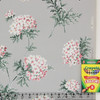 1940s Vintage Wallpaper White Flowers on Gray