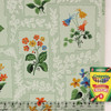 1940s Vintage Wallpaper Orange Yellow Flowers on Green